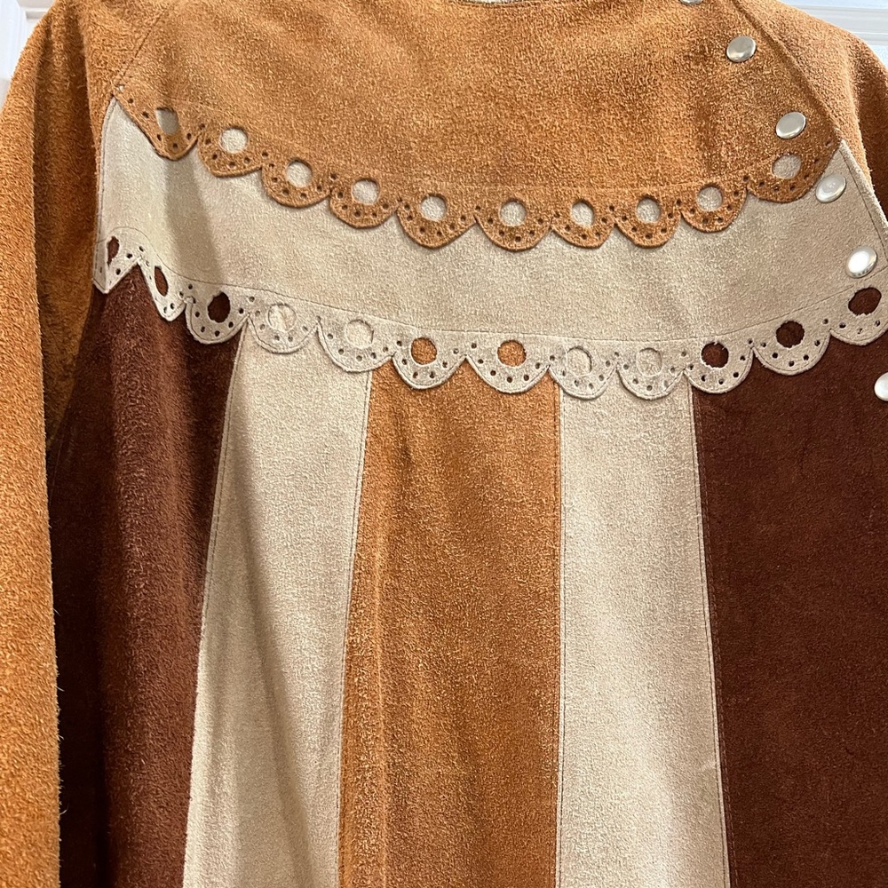 1960/1970s Vintage Suede Leather Poncho